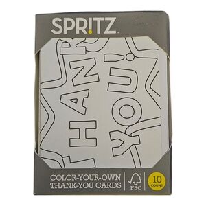 Spritz Thank You Color Your Own Blank Notecards & Envelopes 10 Pack